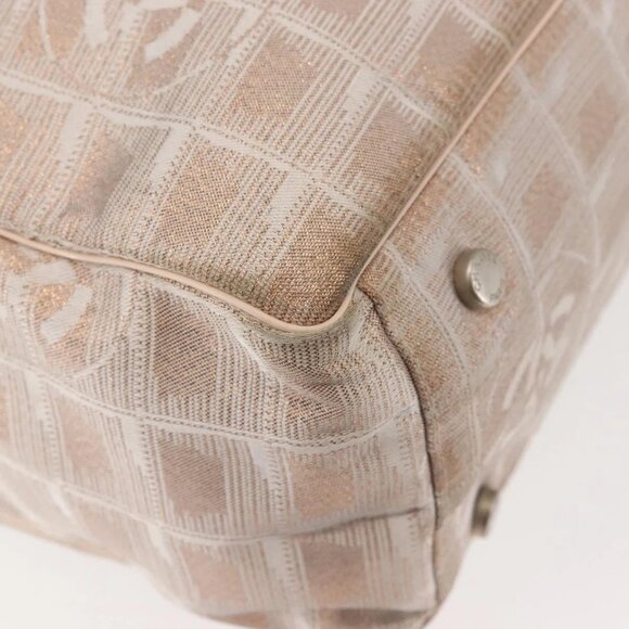 CHANEL New Travel Line Tote Bag Canvas Pink CC Auth BA5609 - Picture 5 of 16